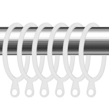 (White) Metal Curtain Hanging Rings For Pole Rod Voile Net