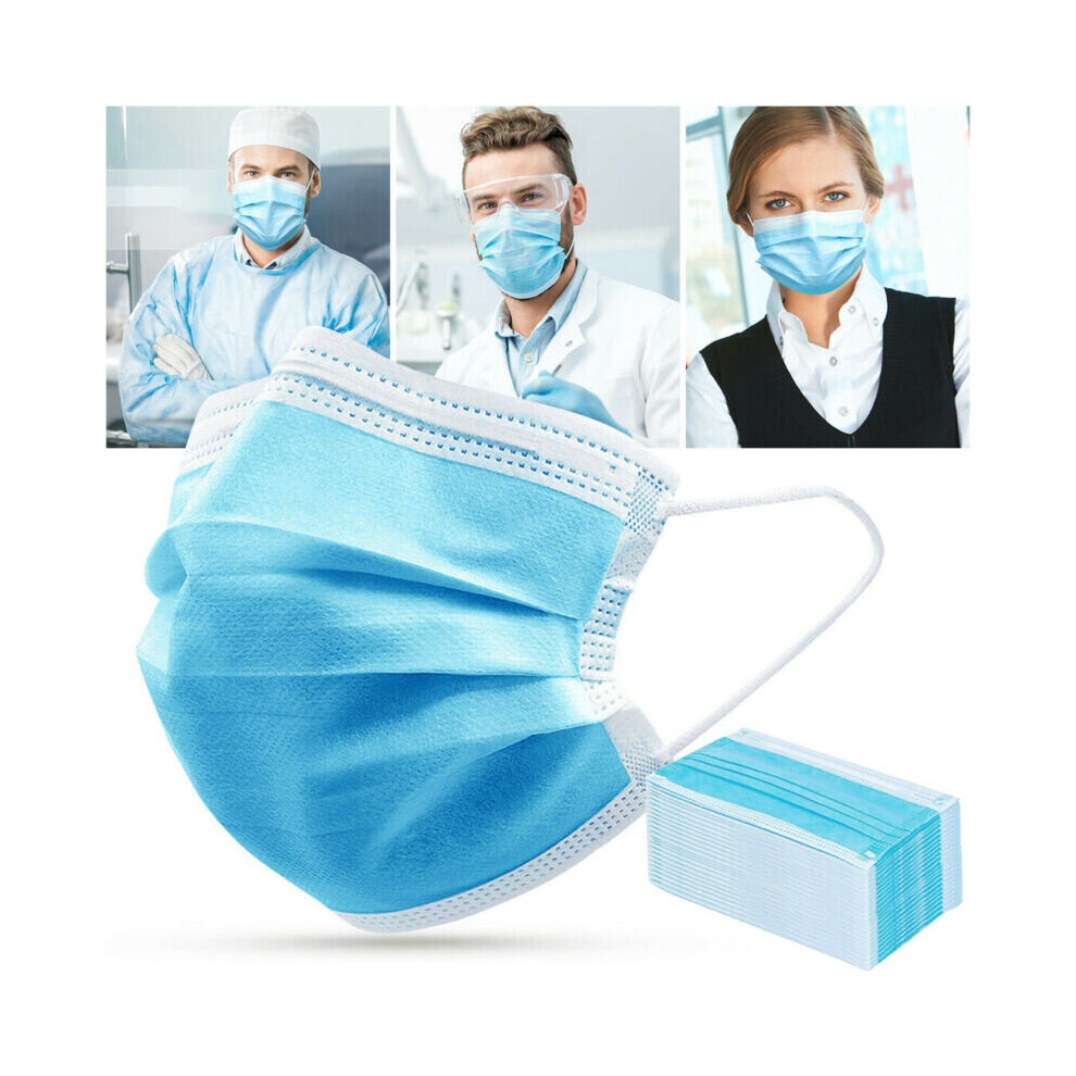 70 X Medical Surgical Disposable Protector Face Mask 3Ply 683546606266