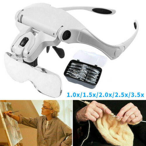 Magnifying Glasses LED Light Headband Hands Free Headset Magnifier