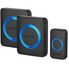 Wireless Door Bell Dual Mains Cordless Plug Loud Long Range Home Black