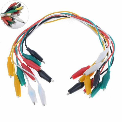 10 x Colorful Double-ended Alligator Clip Test Lead Jumper Wires Test