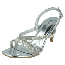 (Silver, UK 4) Ladies Anne Michelle Slingback Sandals F10986