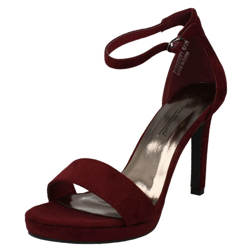 (Burgundy, UK 7) Ladies Anne Michelle Stiletto Heeled Sandals F10920