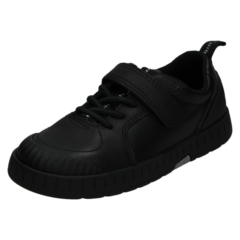 (Black, UK 10 Child) Boys Clarks School Shoes Apollo Step - G Fit