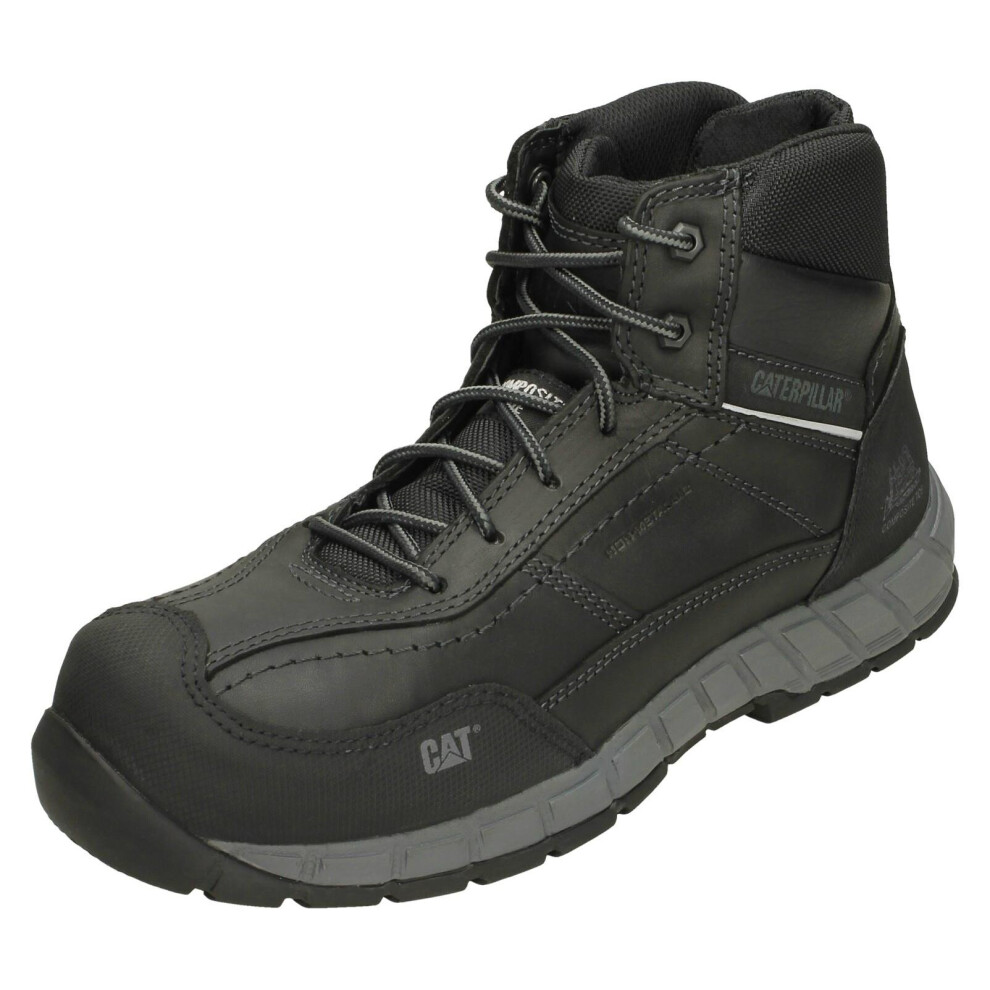 (Black, UK 8) Mens Caterpillar Composite Toe Safety Boots Streamline MD L CT