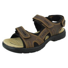 (Brown, UK 12) Mens Catesby Casual Hook & Loop Sandals MCATESC32011E