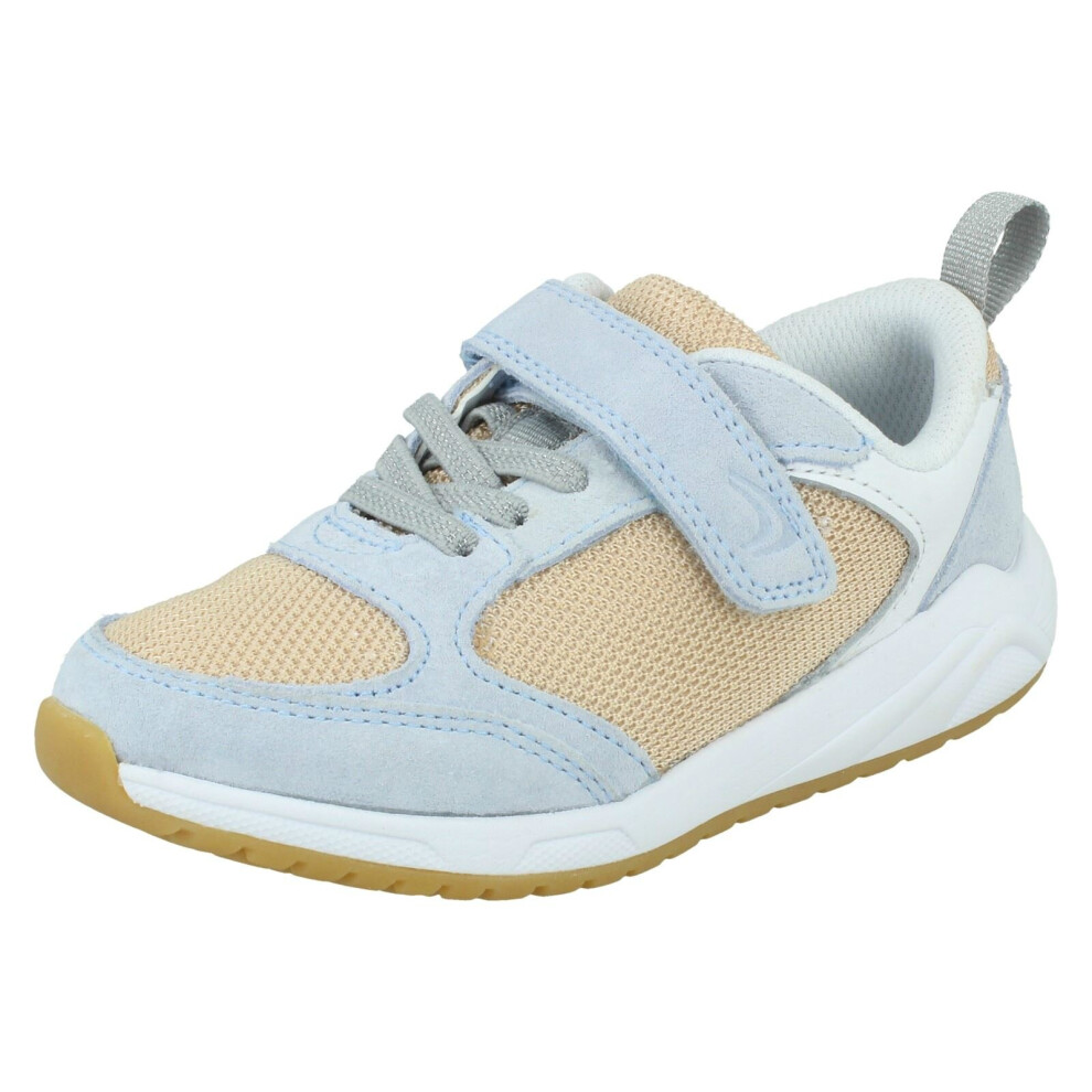 (Blue, UK 12 Child) Unisex Childrens Clarks Casual Trainers Aeon Flex - F Fit