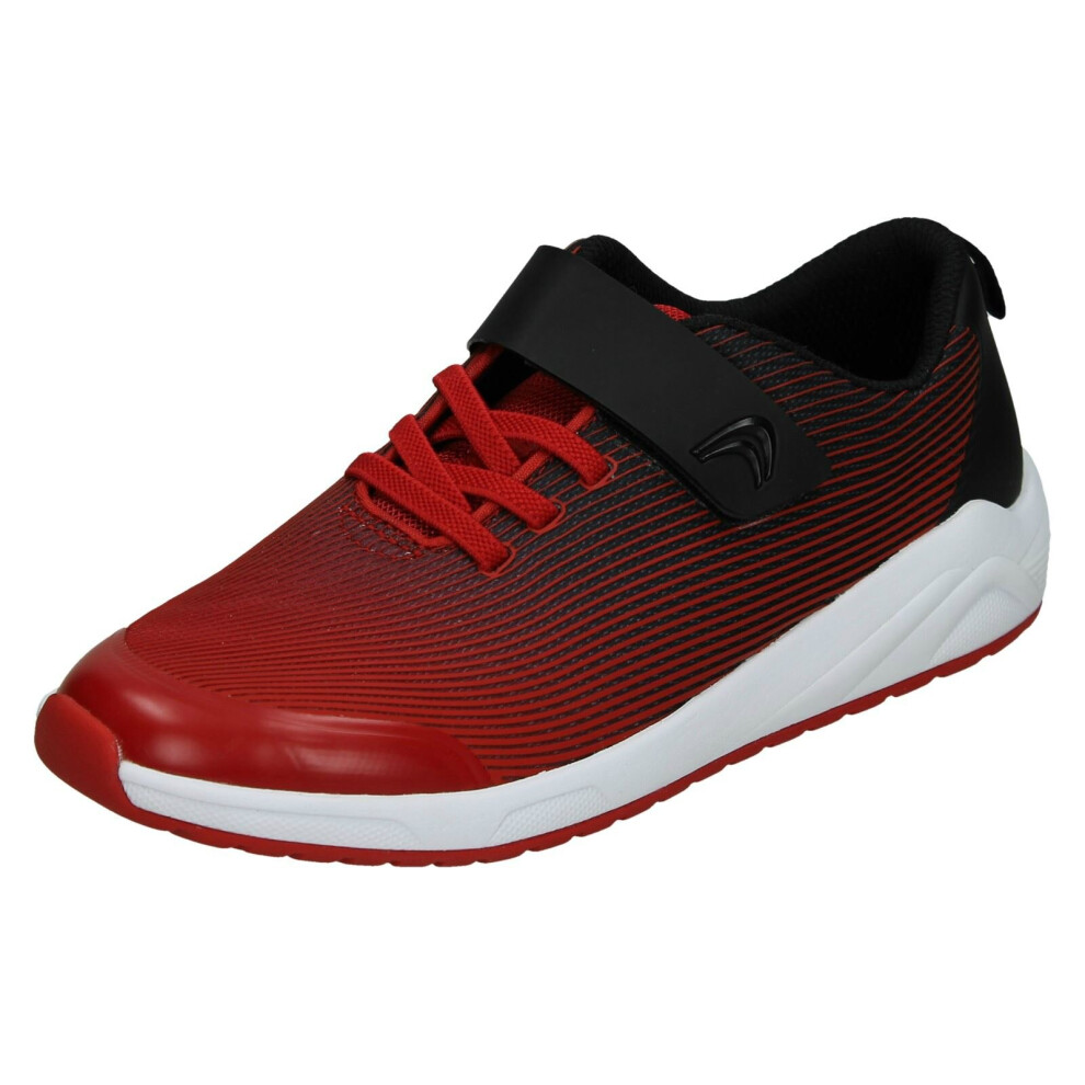 (Red, UK 10 Child) Childrens Clarks Unisex Casual Trainers Aeon Pace - H Fit