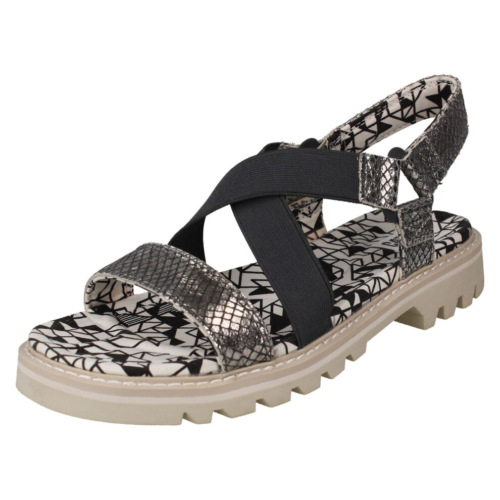 (Silver, UK 3) Ladies Caterpillar Open Toe Casual Sandals Ismay