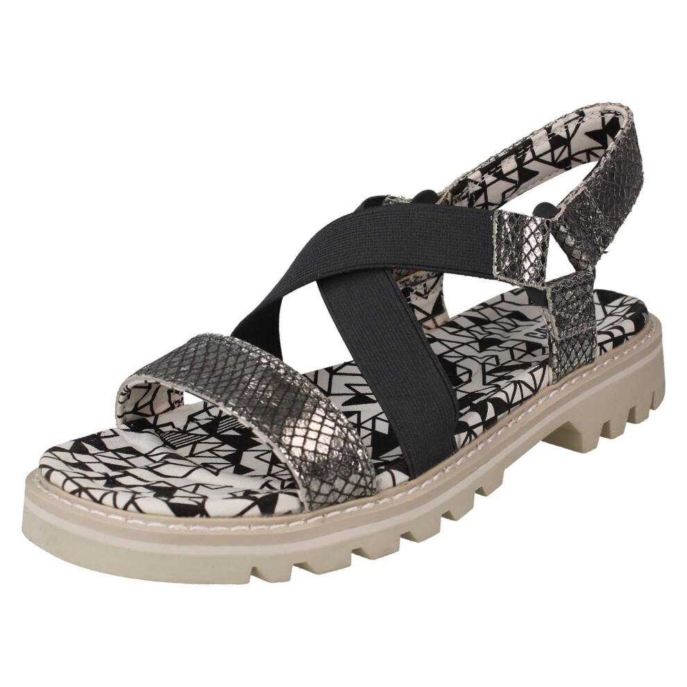 (Silver, UK 4) Ladies Caterpillar Open Toe Casual Sandals Ismay