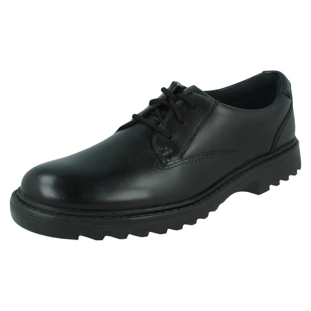 (Black, UK 3 Child) Boys Clarks Smart Lace Up School Shoes Asher Jazz - H Fit