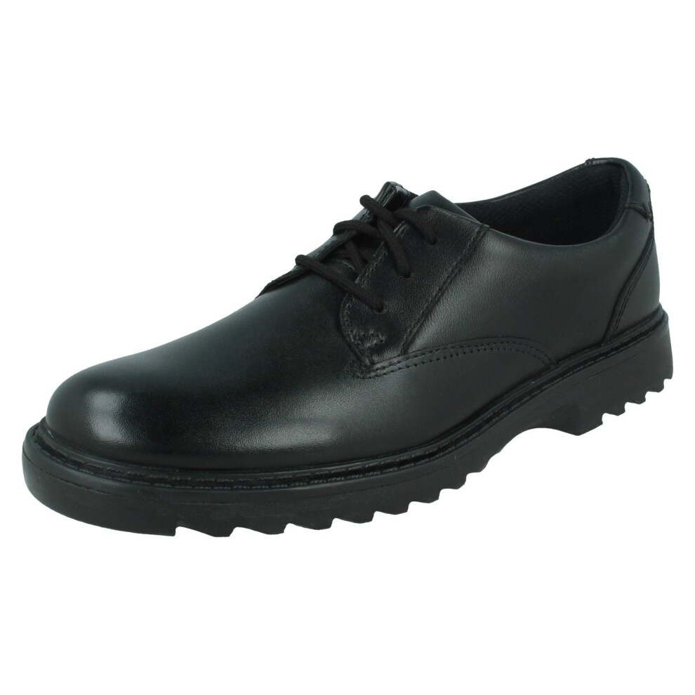 (Black, UK 3 Child) Boys Clarks Smart Lace Up School Shoes Asher Jazz - F Fit