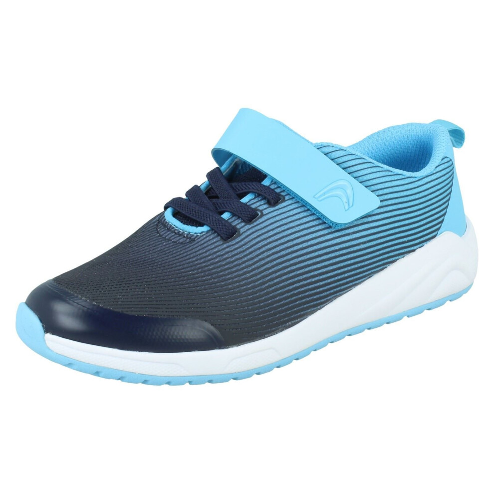 Clarks (Navy, Uk 10.5 Child) Childrens Unisex Casual Trainers Aeon Pace - G Fit