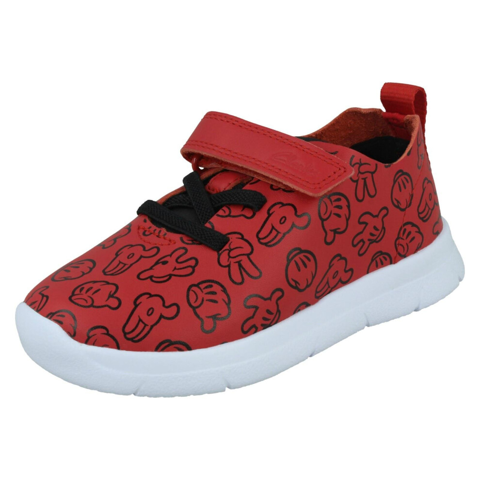 (Red, UK 4.5 Infant) Boys Clarks Disney Casual Shoes ATH Comic - G Fit