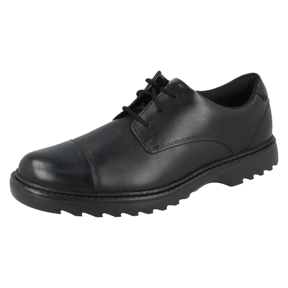 (Black, UK 3.5 Child) Boys Clarks Formal Lace Up School Shoes Asher Soar - F Fit