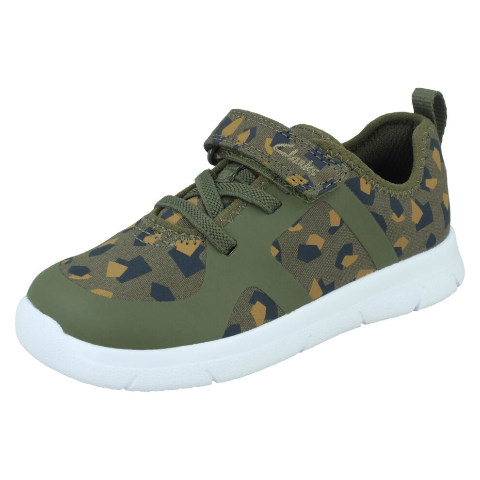 Clarks (, Uk 4.5 Infant) Childrens Unisex Casual Trainers Ath Flux T - F Fit Green