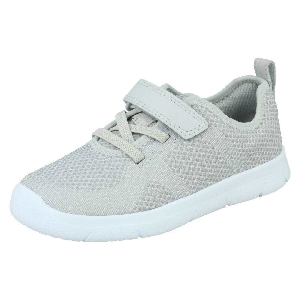 (Grey, UK 7.5 Infant) Childrens Unisex Clarks Casual Trainers Ath Flux T - G Fit