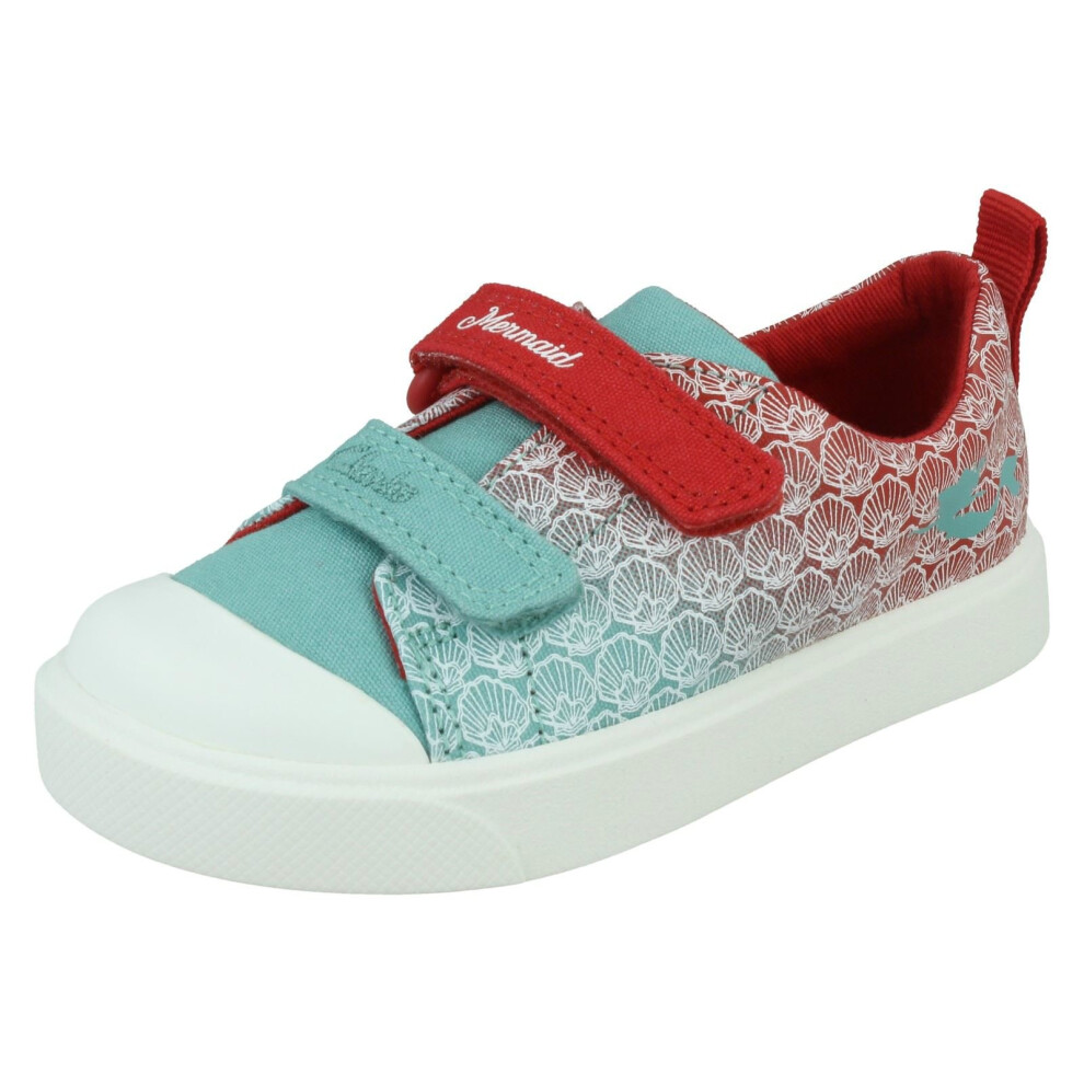 (Red, UK 5 Infant) Girls Clarks Disney Little Mermaid Shoes City Shell T - F Fit