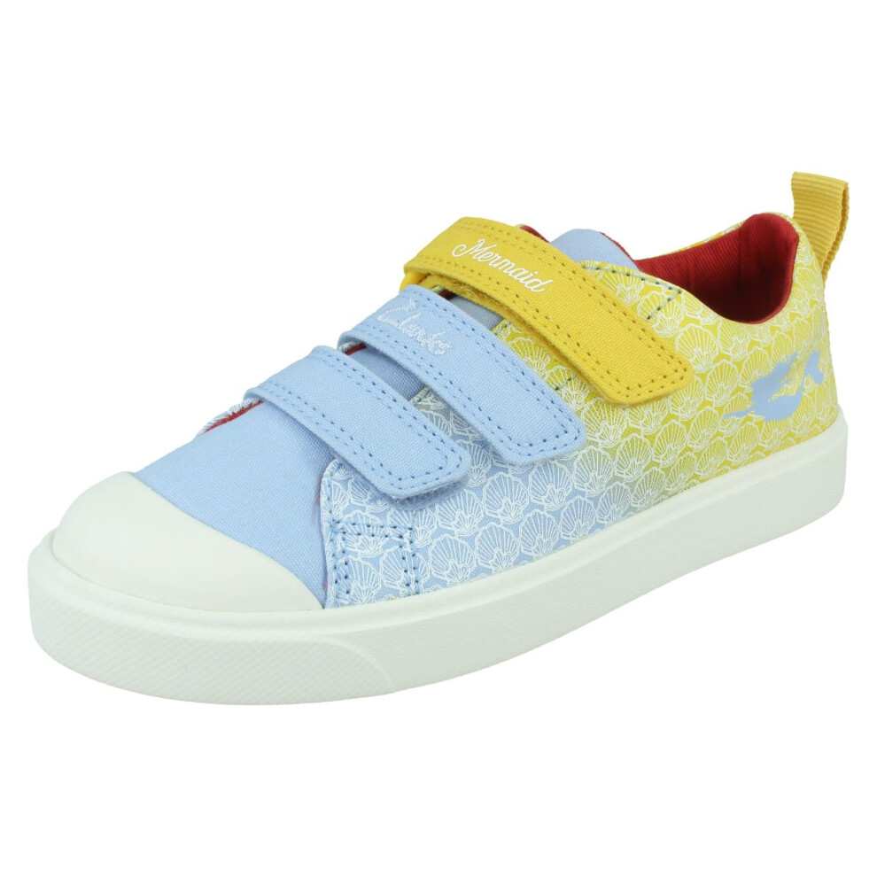 (Yellow, UK 11.5 Child) Girls Clarks Disney Little Mermaid Shoes City Shell K - F Fit