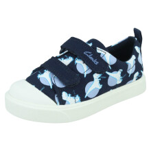 (Navy Interest, UK 4 Infant) Boys Clarks Casual Shoes City Bright - G Fit