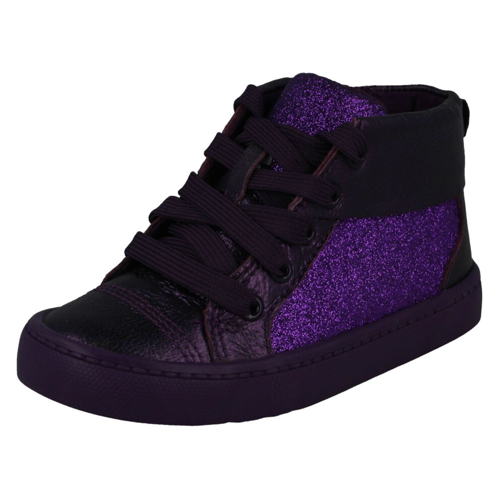 Clarks (Purple, Uk 5.5 Infant) Girls Casual Ankle Boots City Oasis Ht - F Fit