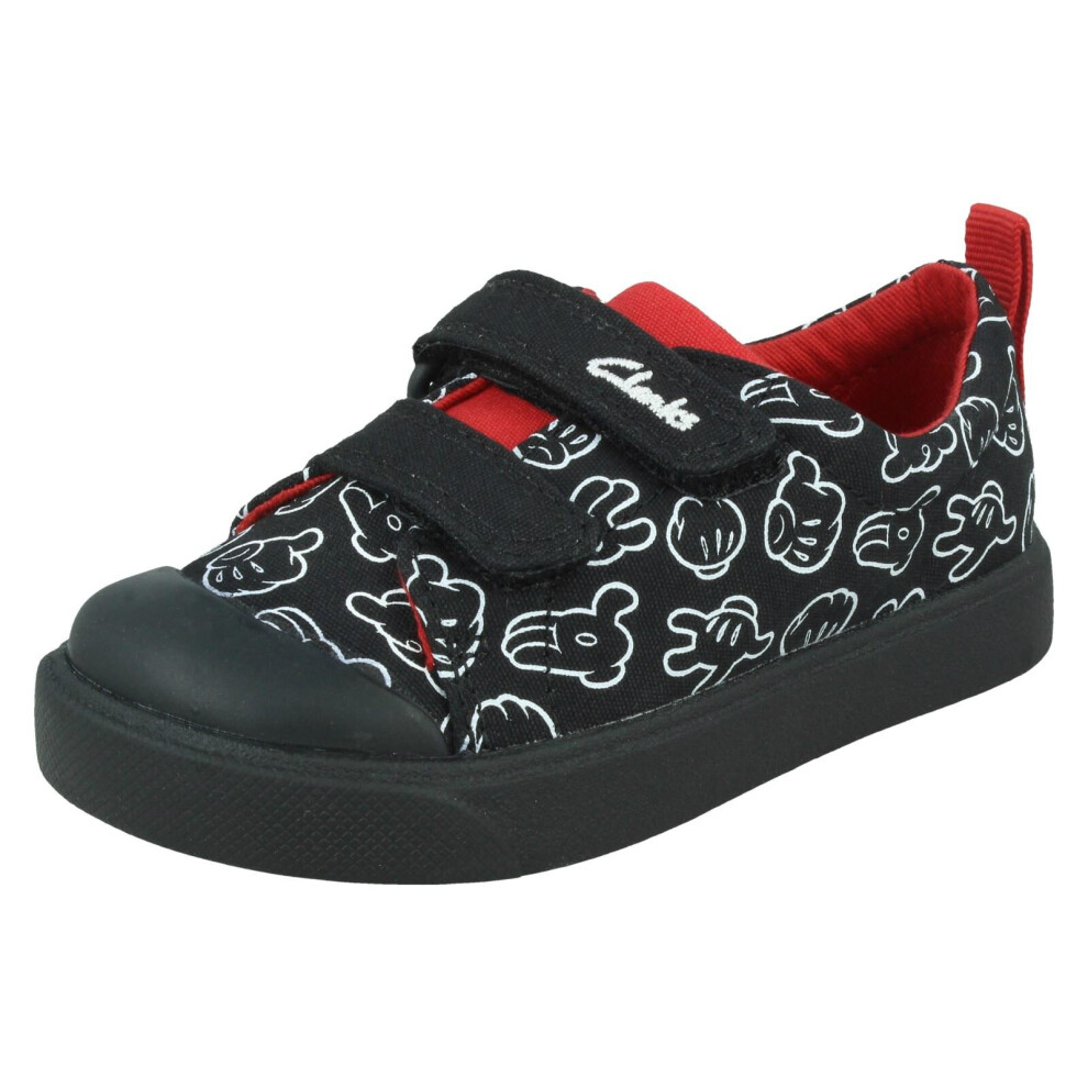 (Black, UK 8.5 Child) Boys Clarks Disney Collection Casual Shoes City Glove T - G Fit