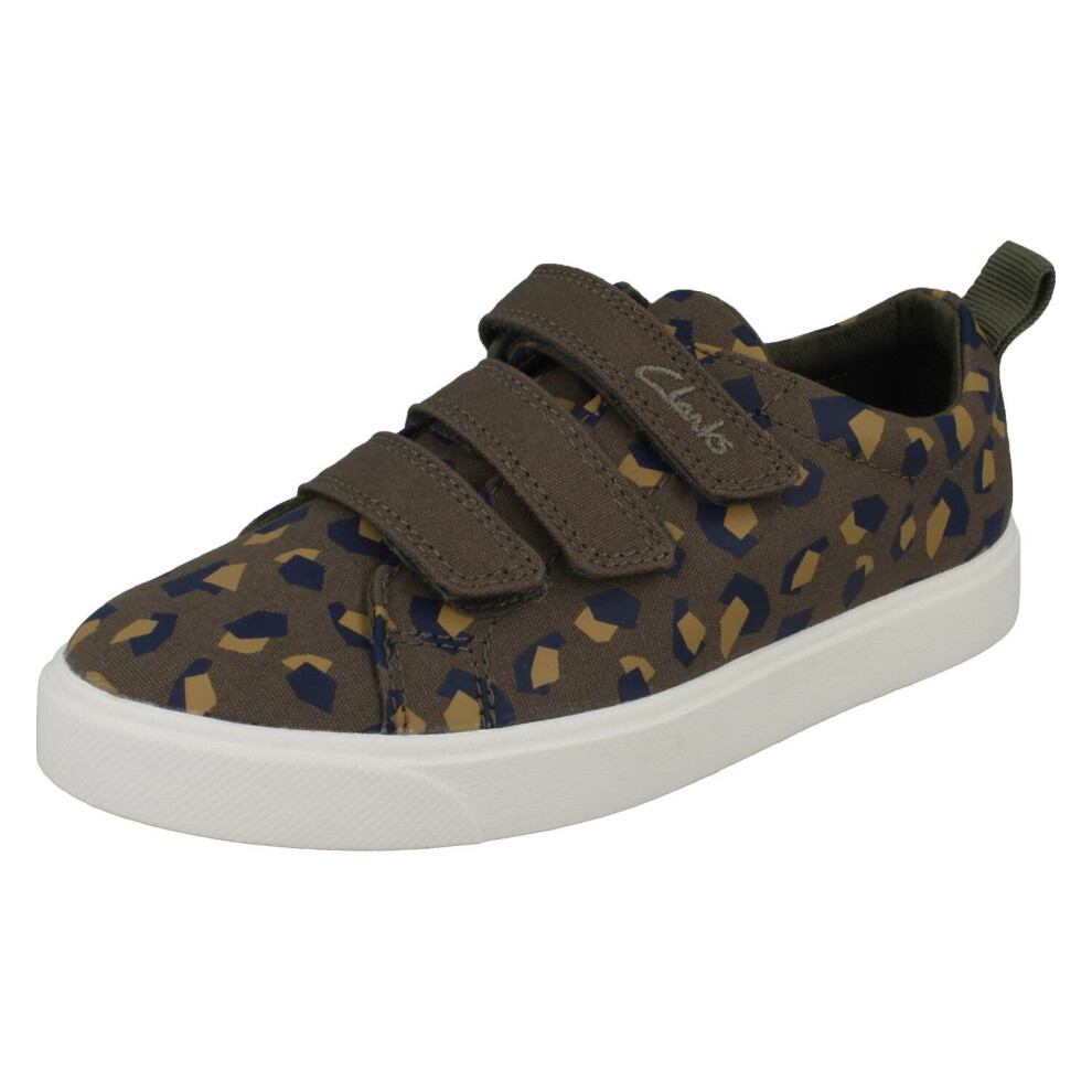 Clarks (, Uk 12.5 Child) Boys Machine Washable Casual Shoes City Vibe - G Fit Green