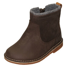 (Brown, UK 4 Infant) Girls Clarks Zip Up Ankle Boots Comet Frost - F Fit