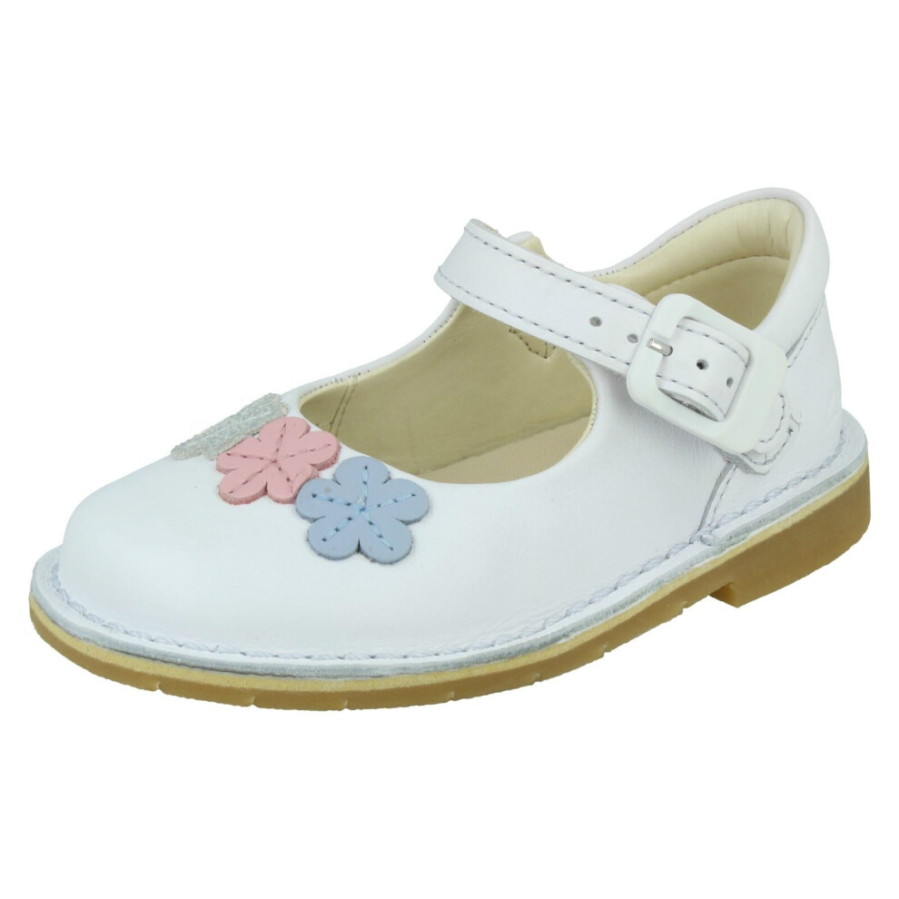 (White, UK 5.5 Infant) Girls Clarks Casual Shoes Comet Gem - G Fit