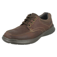 (Brown, UK 10) Mens Clarks Casual Shoes Cotrell Edge - H Fit