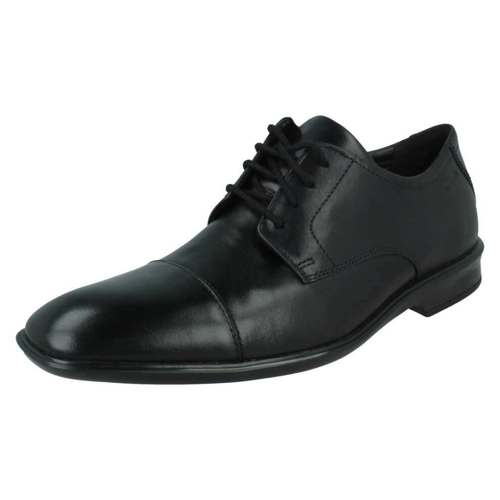 (Black, UK 7) Mens Clarks Formal Shoes Bensley Cap - G Fit