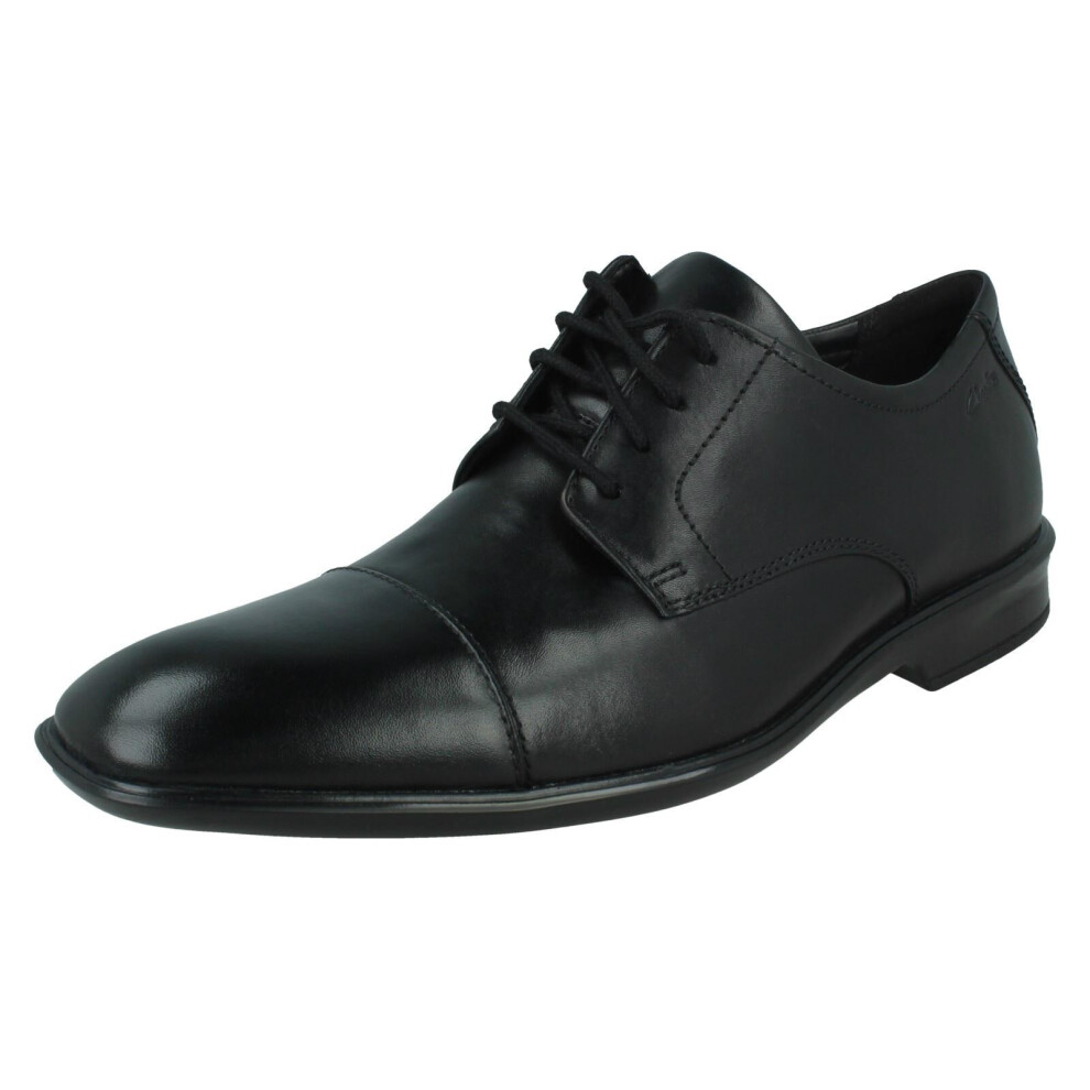 (Black, UK 6) Mens Clarks Formal Shoes Bensley Cap - G Fit