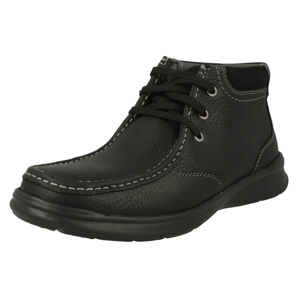 (Black, UK 7.5) Mens Clarks Casual Lace Up Boots Cotrell Top - G Fit