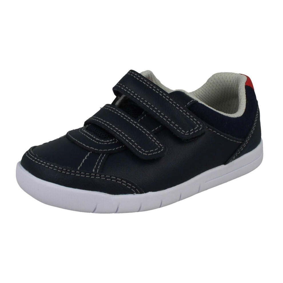 (Navy, UK 5 Infant) Boys Clarks Casual Shoes Emery Sky - F Fit