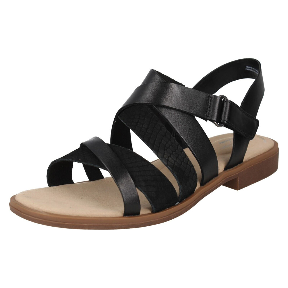 (Black, UK 4) Ladies Clarks Gladiator Sandals Declan Mix - D Fit