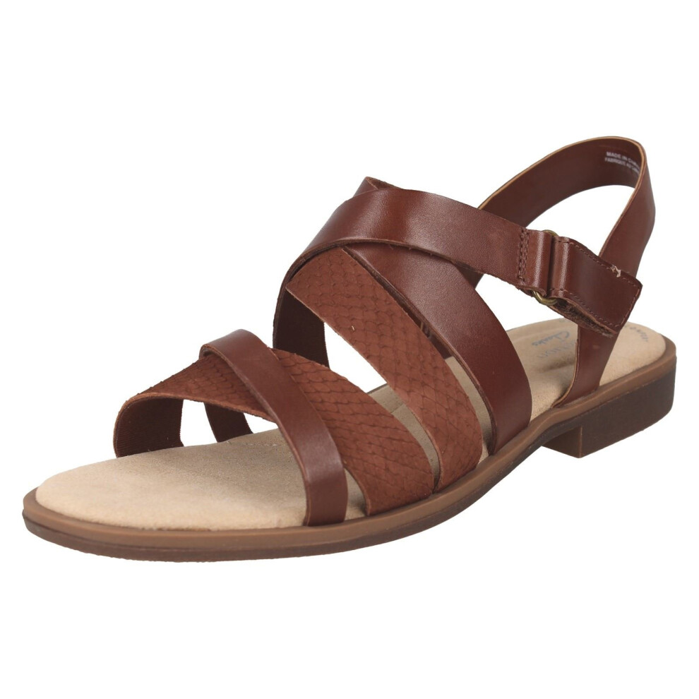 (Brown, UK 5.5) Ladies Clarks Gladiator Sandals Declan Mix - D Fit