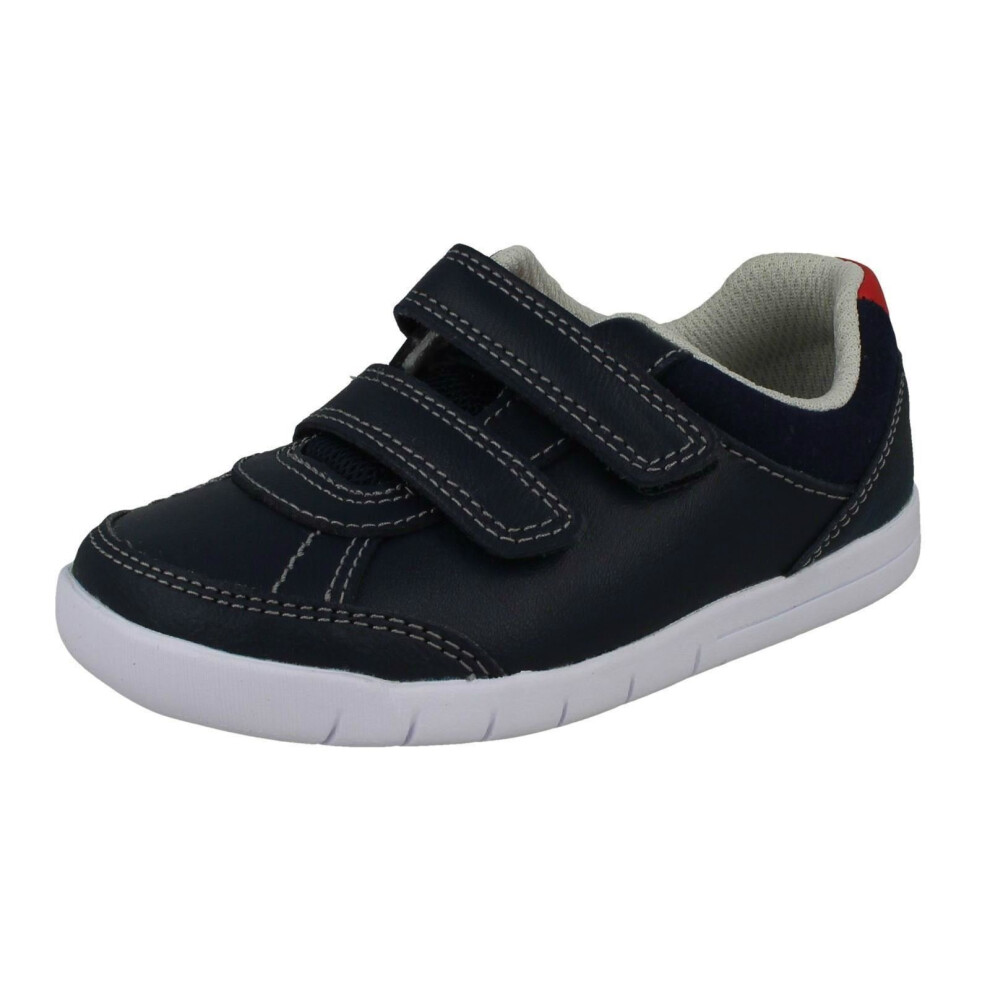 (Navy, UK 4 Infant) Boys Clarks Casual Shoes Emery Sky - F Fit