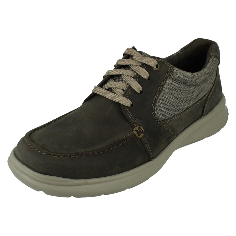 (Green, UK 7) Mens Clarks Casual Shoes Cotrell Lane - G Fit