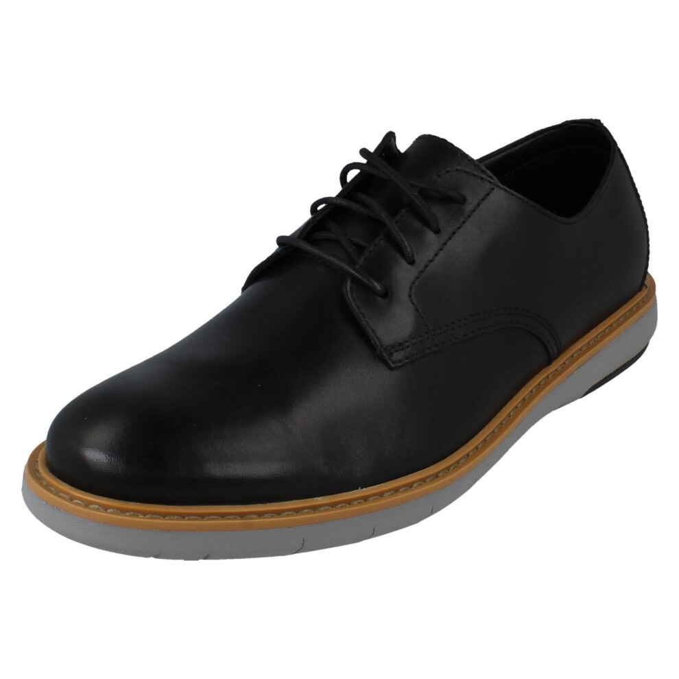 (Black, UK 7.5) Mens Clarks Casual Lace Up Shoes Draper Lace - G Fit