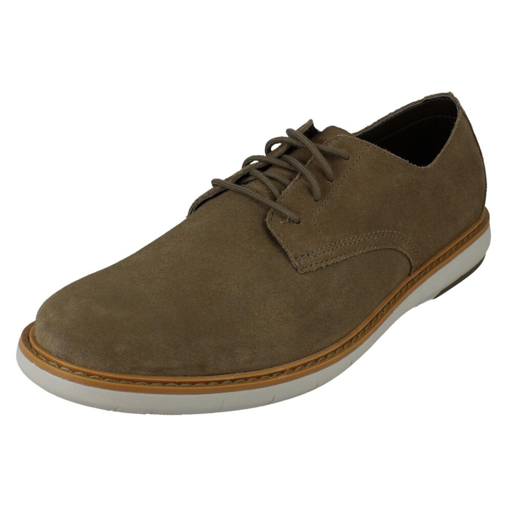 (Green, UK 7) Mens Clarks Casual Lace Up Shoes Draper Lace - G Fit