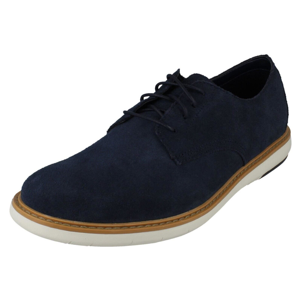 (Navy, UK 8) Mens Clarks Casual Lace Up Shoes Draper Lace - G Fit