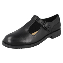 (Black, UK 7.5) Ladies Clarks T-Bar Heeled Shoes Griffin Town - D Fit