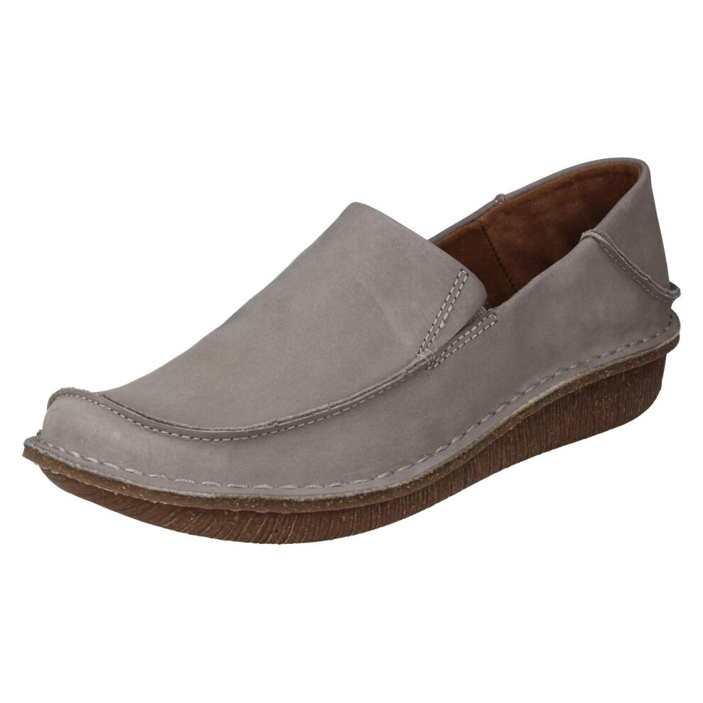 (Grey, UK 3.5) Ladies Unstructured by Clarks Comfortable Slip On Shoes Funny Go - D Fit