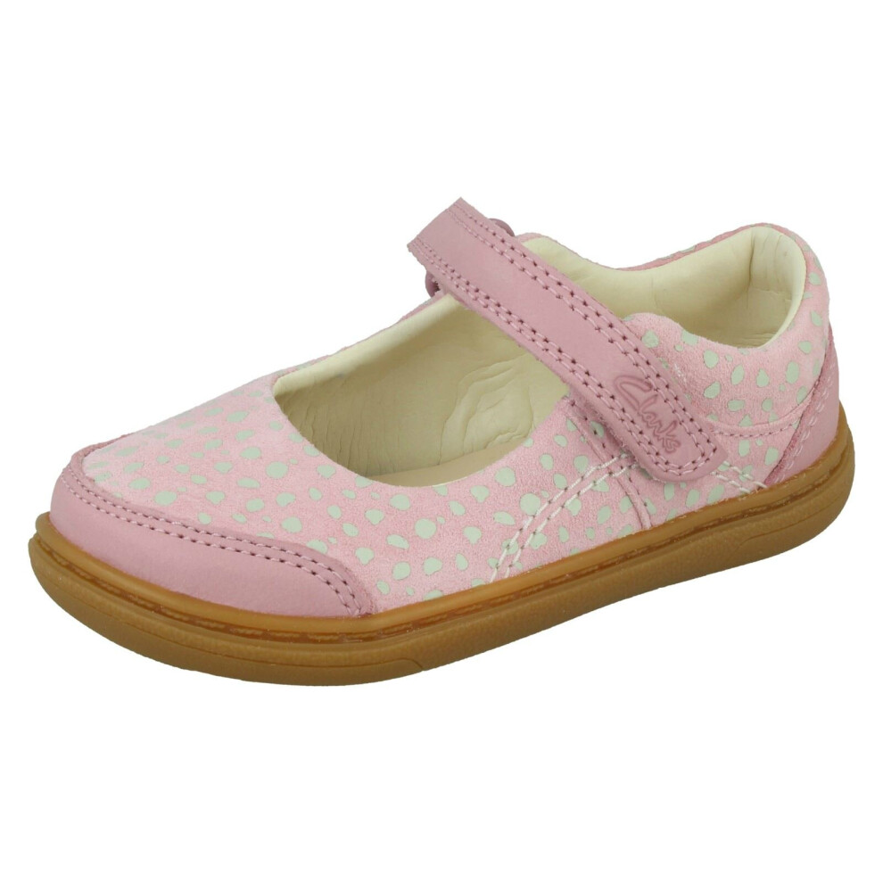 (Pink, UK 4 Infant) Girls Clarks Casual Shoes Flash Bright - H Fit