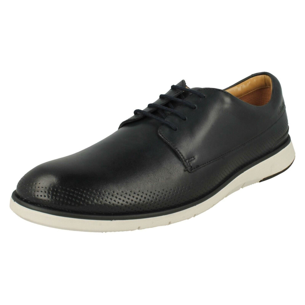 (Navy, UK 7) Mens Clarks Lace Up Shoes Helston Walk - G Fit