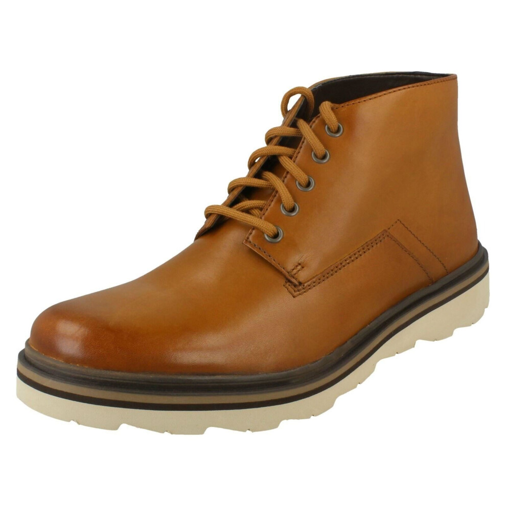 (Brown, UK 7.5) Mens Clarks Ankle Boots Frelan Mid - G Fit
