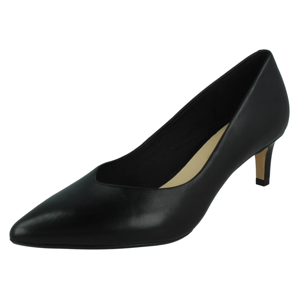 (Black, UK 6) Ladies Clarks Slingback Heeled Shoes Laina55 Sling - D Fit