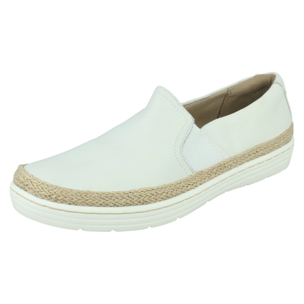 (White, UK 8) Ladies Clarks Slingback Wedge Sandals Maritsa Lara - D Fit