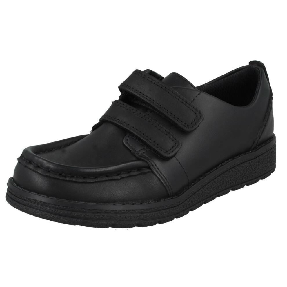 (Black, UK 7 Infant) Girls Clarks Formal/School Shoes Mendip Stitch - F Fit