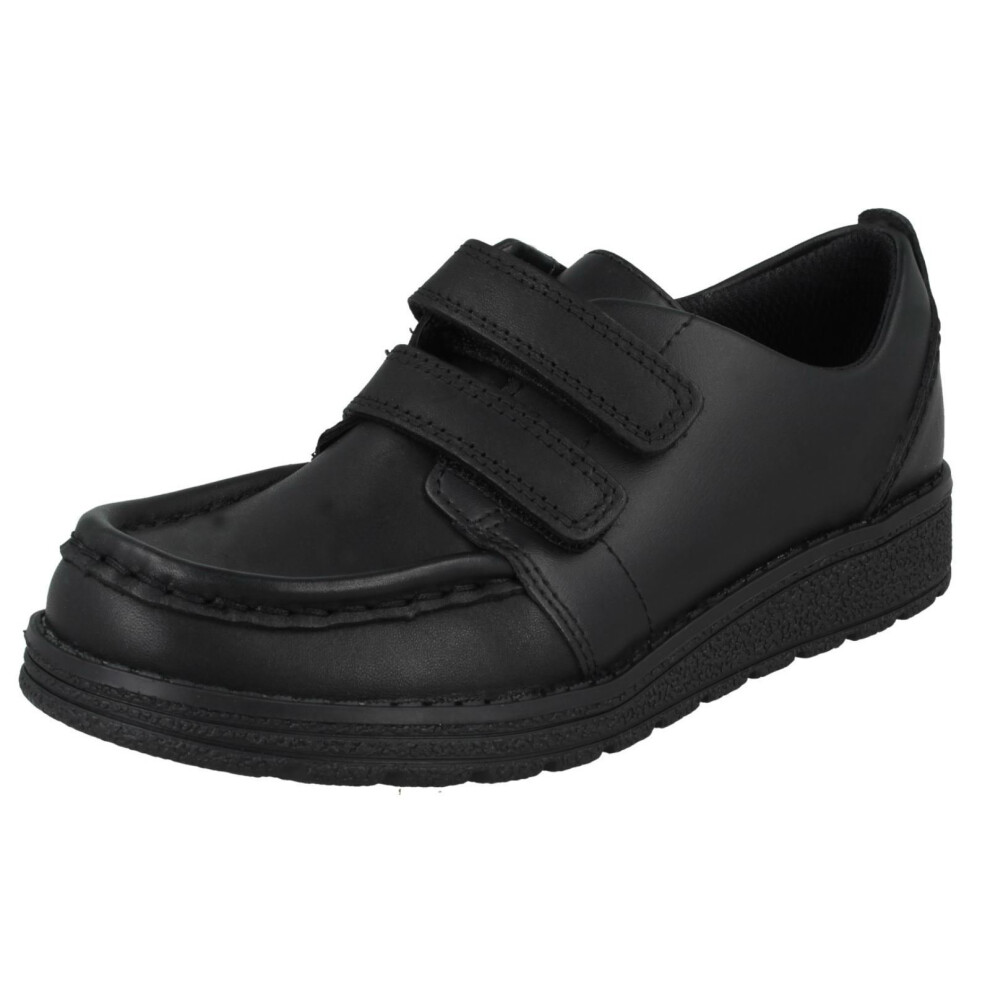 (Black, UK 8 Child) Girls Clarks Formal/School Shoes Mendip Stitch - F Fit